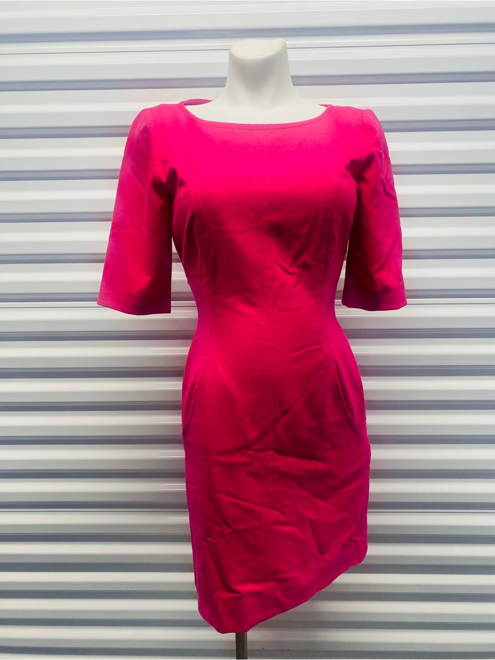 Tahari Fuchsia Midi Sheath Dress